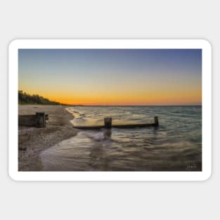 Sunset at McCrae beach, Mornington Peninsula, Victoria, Australia Sticker